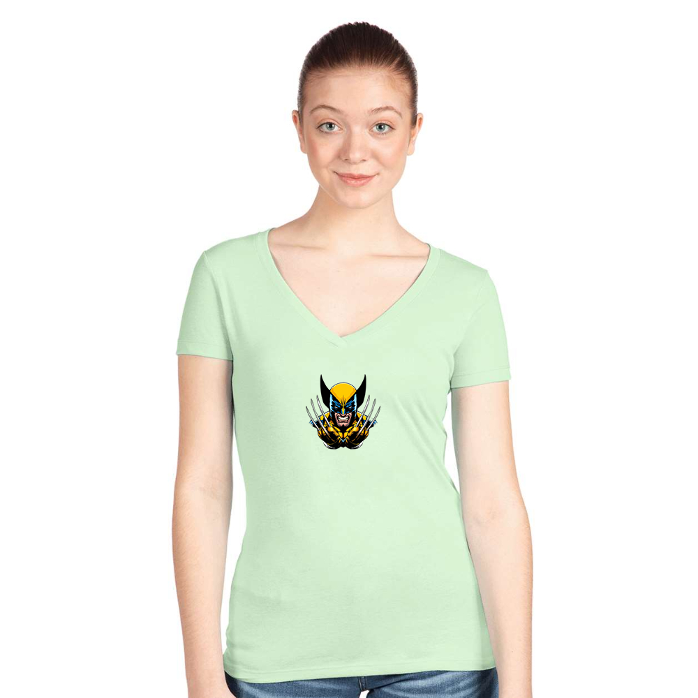 Women's  Wolverine 2025 Art  Next Level V-Neck T-Shirt