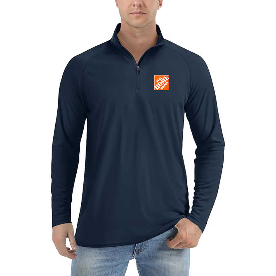 Men's  The Home Depot Lightweight Quarter-Zip Athletic Shirt Long Sleeve Performance
