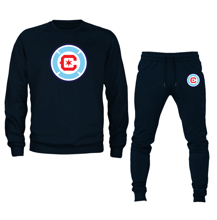Men's Chicago fire Soccer Crewneck Sweatshirt Joggers Suit