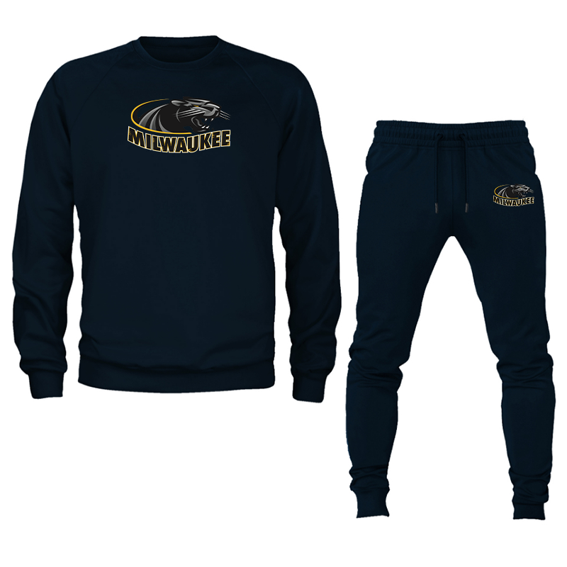 Men's Wisconsin Milwaukee Panthers Crewneck Sweatshirt Joggers Suit