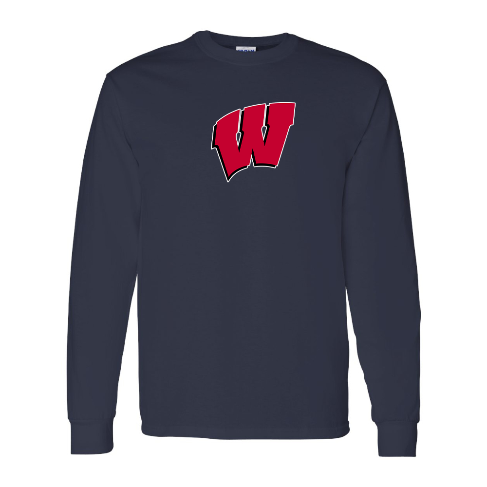 Men's Wisconsin Badgers Gildan Heavy Cotton Long Sleeve T-Shirt