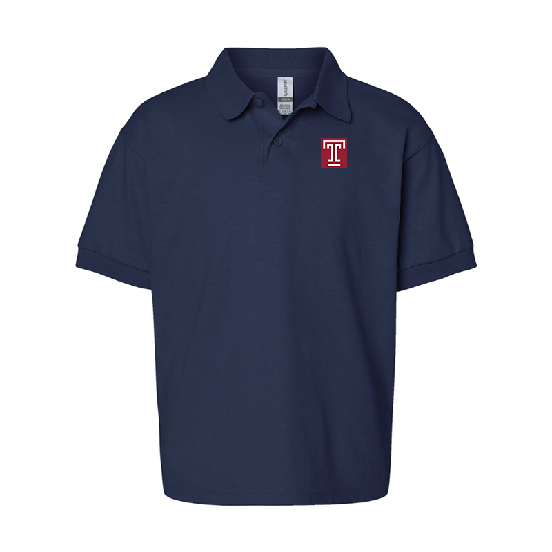 Youth Temple Owls Gildan Dry Blend Jersey Polo