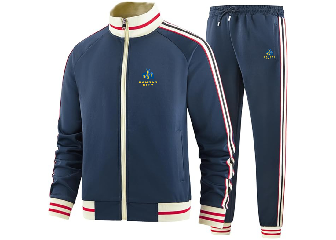 Men's UMKC Kangaroos Two Piece Designer Tracksuit Zippered Front