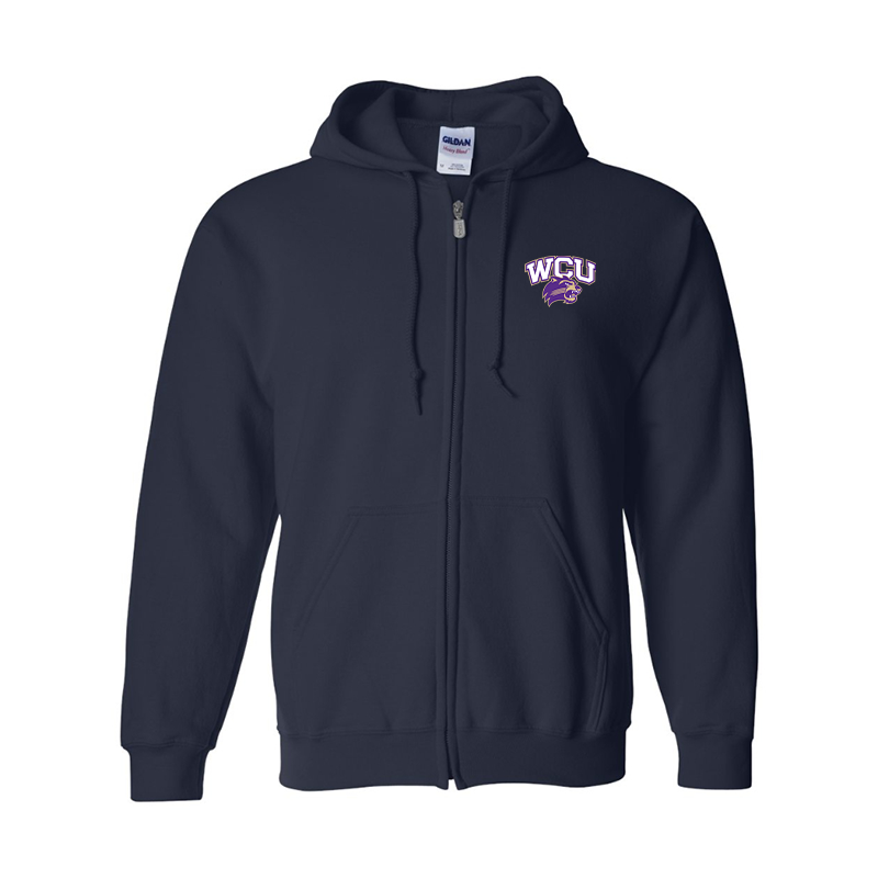 Men's Western Carolina Catamounts Gildan  Heavy Blend Full Zip Hooded Sweatshirt