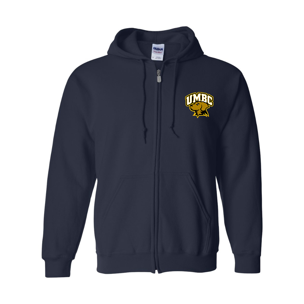 Men's UMBC Retrievers Gildan  Heavy Blend Full Zip Hooded Sweatshirt