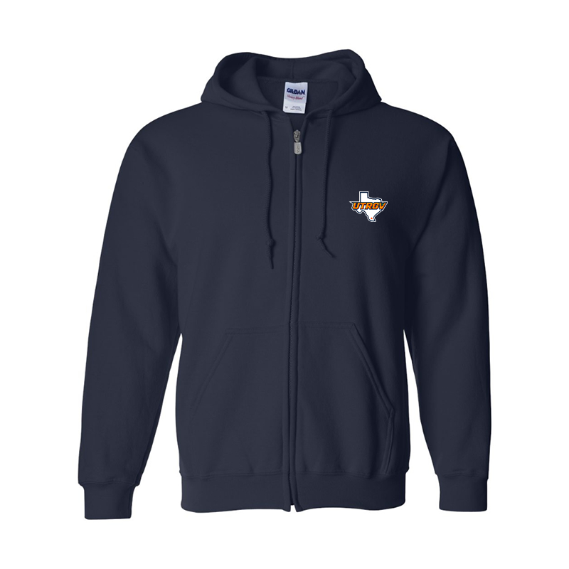 Men's UTRGV Vaqueros Gildan  Heavy Blend Full Zip Hooded Sweatshirt