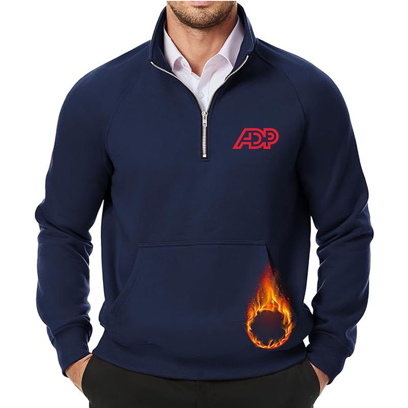 Men's  ADP JMIERR Quarter Zip Pullover Heavy Sweatshirts Warm Fleece Sweatshirt Polo Shirt with Pockets