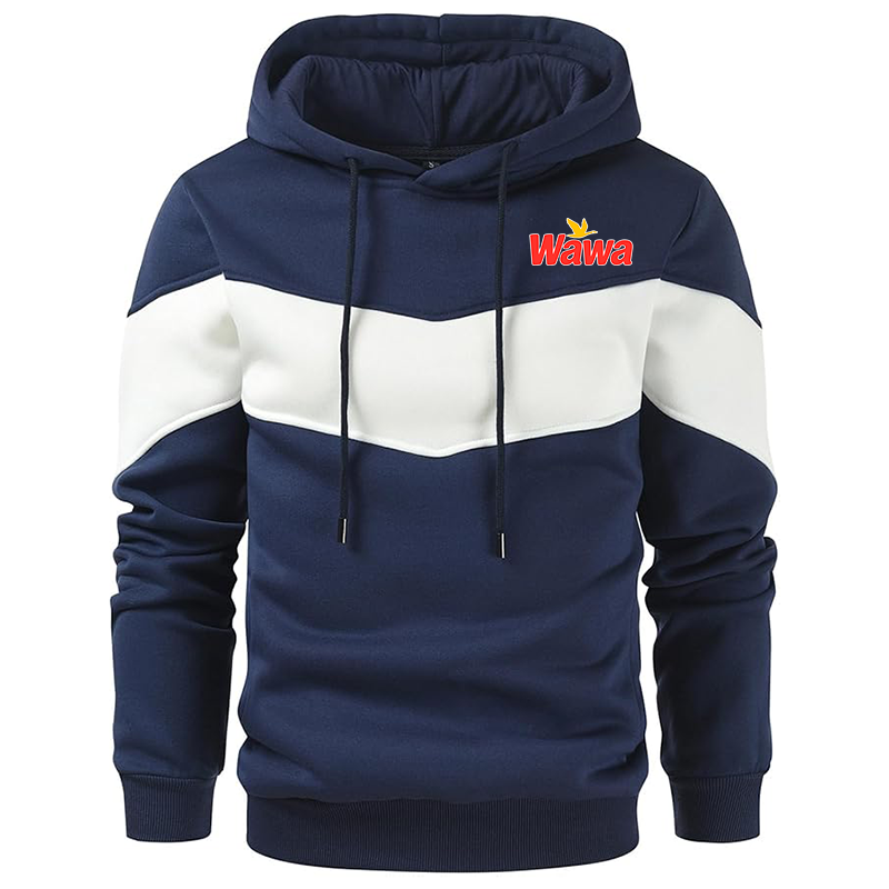 Men's Wawa Gas Station  Gesean  Novelty Color Block Pullover Fleece Hoodie Long Sleeve Casual