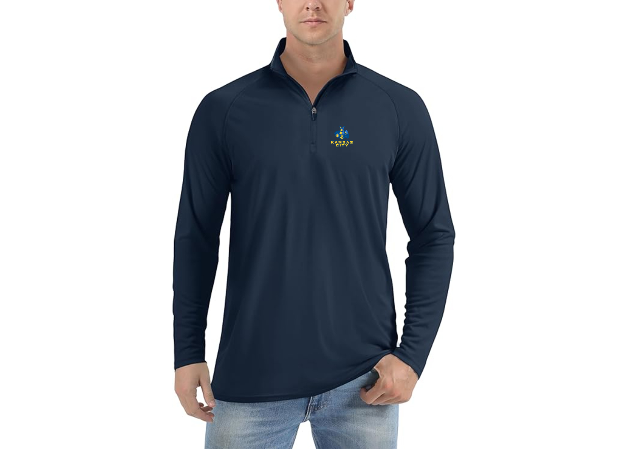 Men's UMKC Kangaroos Lightweight Quarter-Zip Athletic Shirt Long Sleeve Polyester Wear