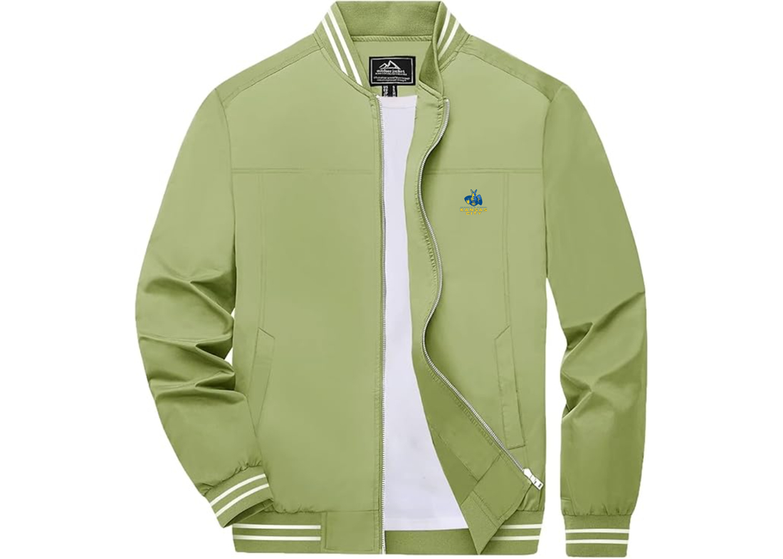Men's UMKC Kangaroos Lightweight Zip-Up Bomber Jacket Ribbed Collar and Cuffs