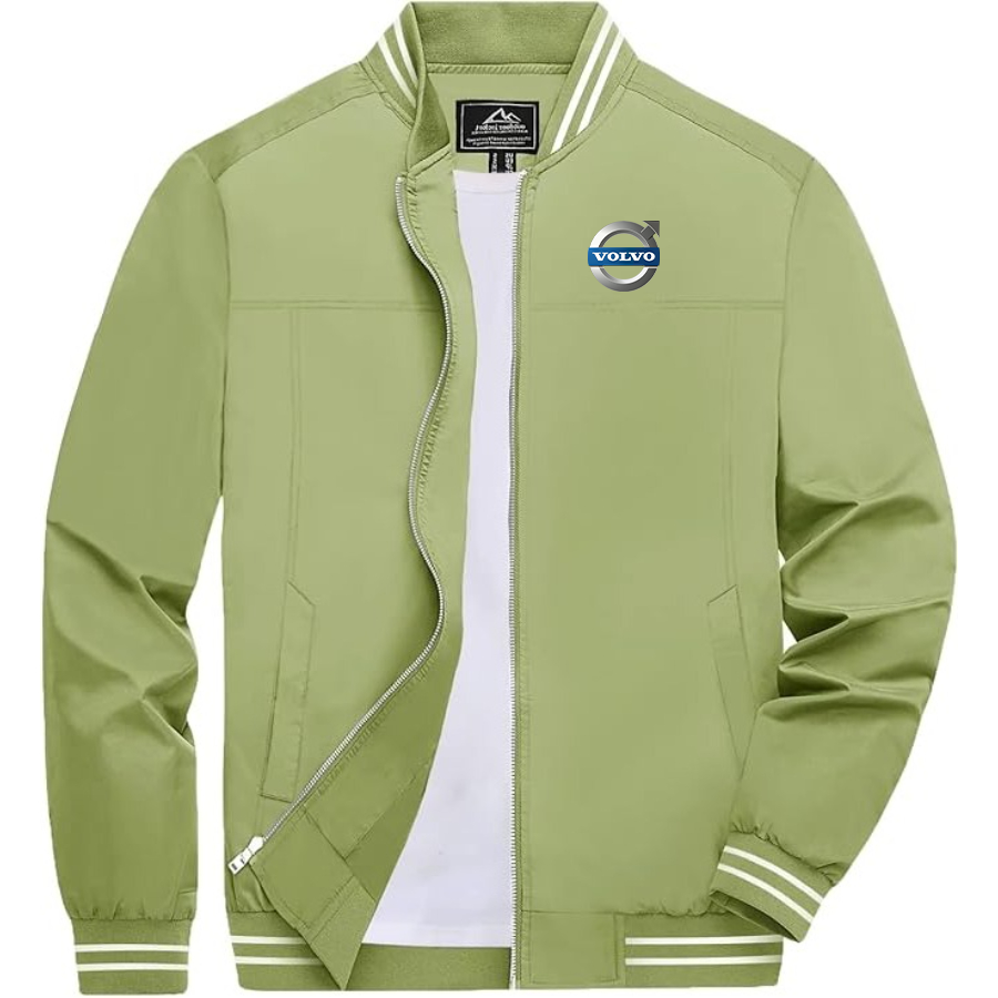 Men's Volvo car Lightweight Zip-Up Bomber Jacket  Ribbed Collar and Cuffs Outerwear