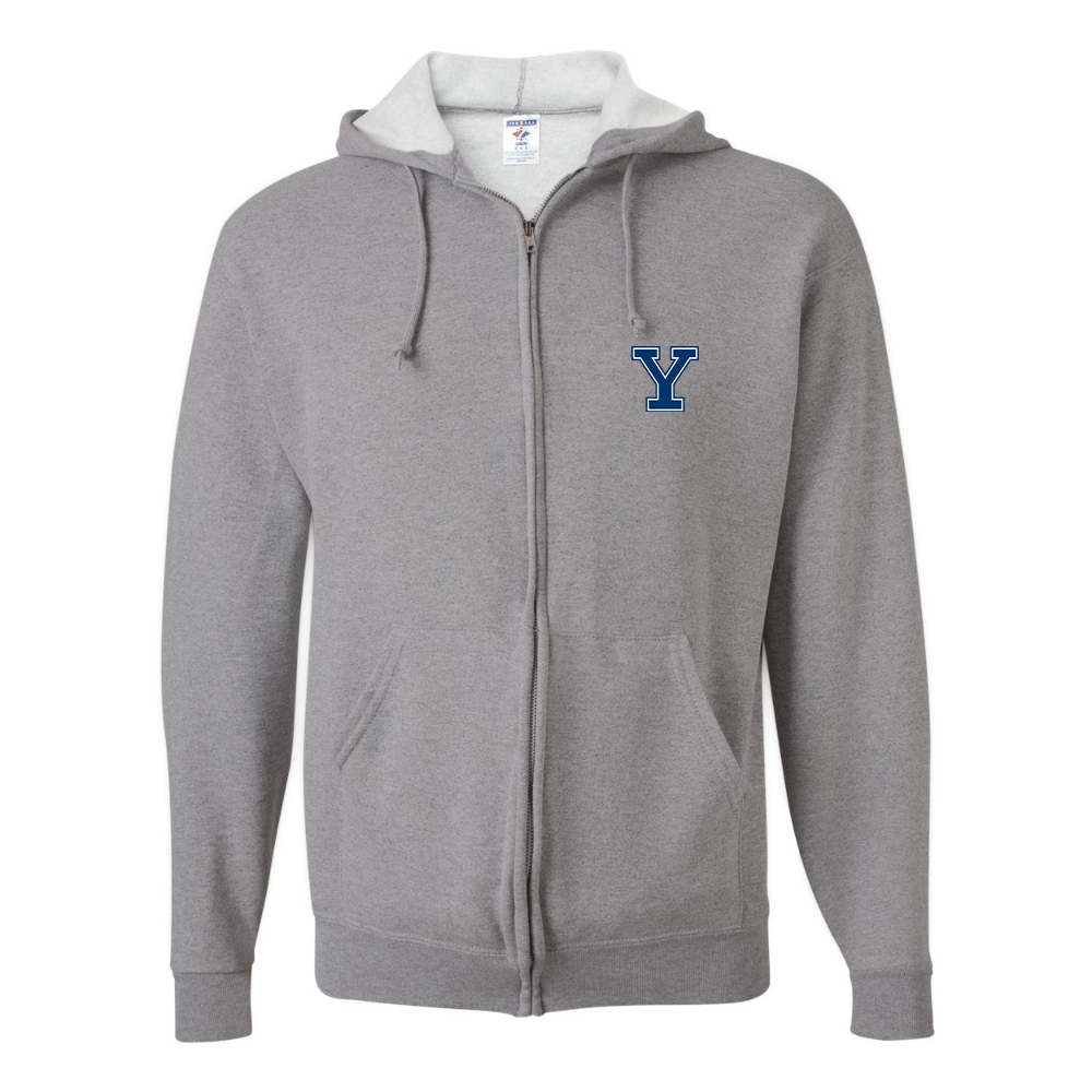 Men' s Yale Bulldogs JERZEES NuBlend Full-Zip Hooded Sweatshirt