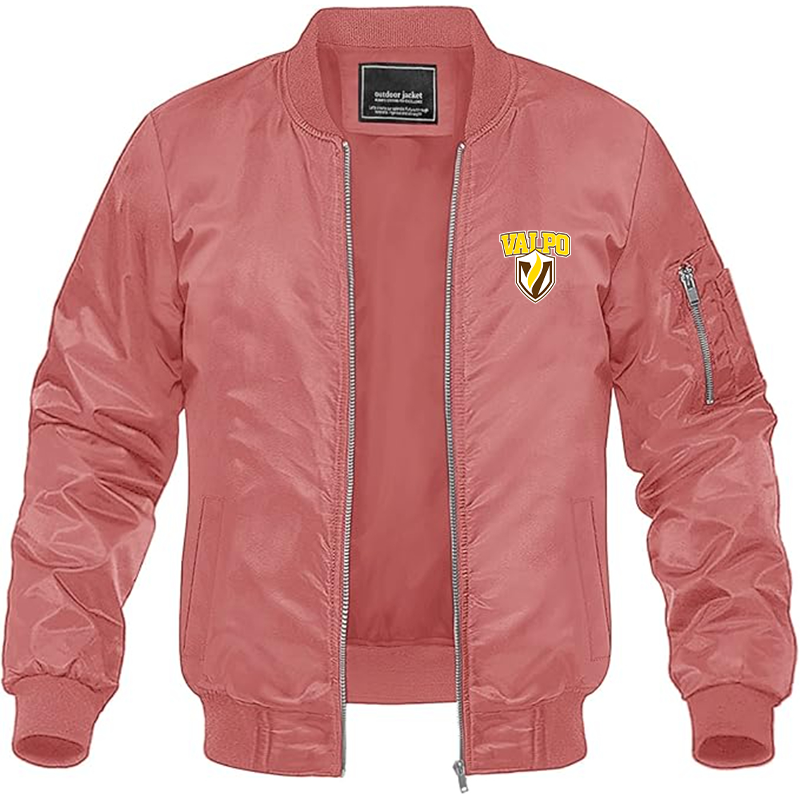 Men's Valparaiso Crusaders  Lightweight Bomber Jacket Windbreaker Softshell Varsity Jacket Coat