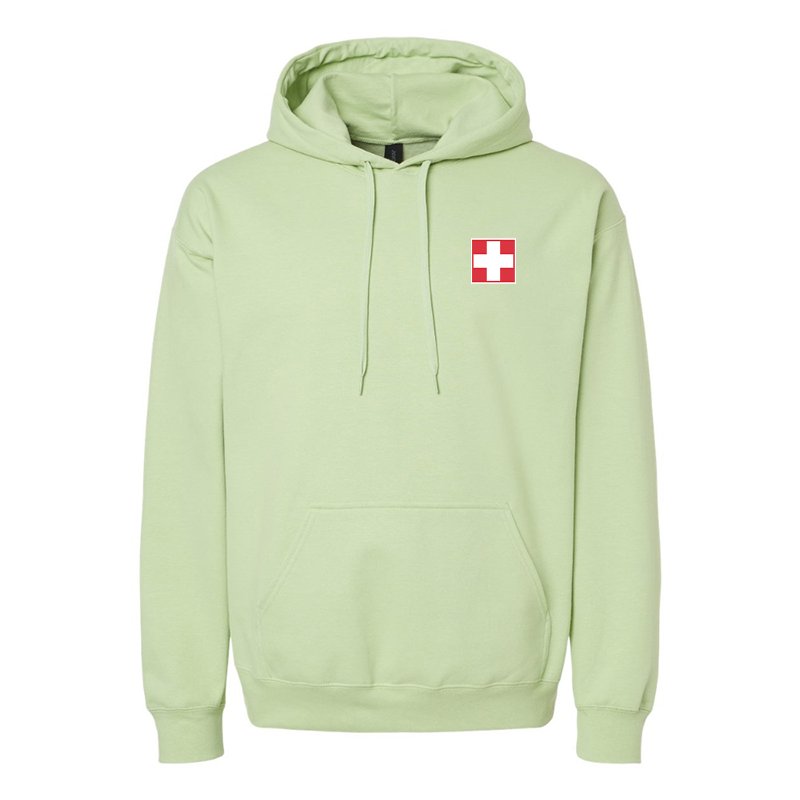 Men's  Switzerland National Football Soccer Team  Softstyle Midweight Hooded Sweatshirt
