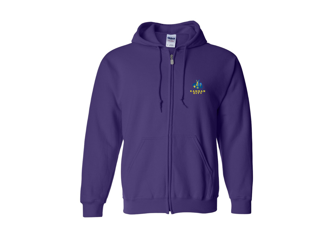 Men's UMKC Kangaroos Gildan Heavy Blend Full Zip Hooded Sweatshirt