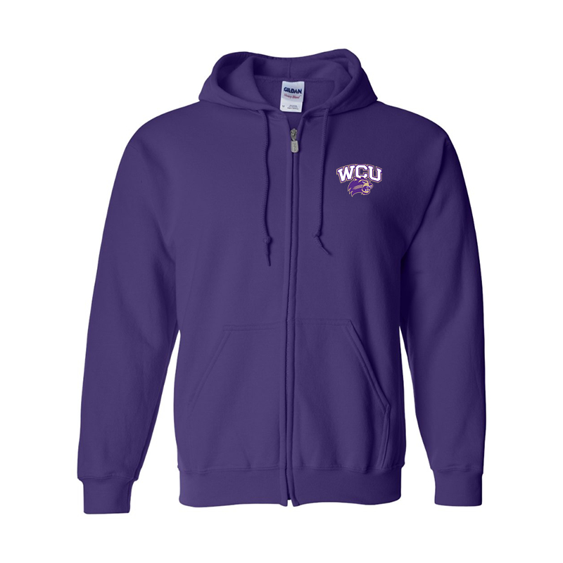 Men's Western Carolina Catamounts Gildan  Heavy Blend Full Zip Hooded Sweatshirt