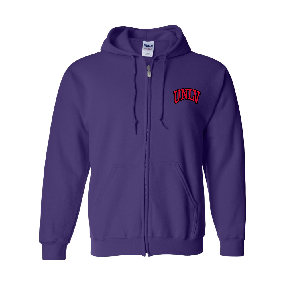 Men's UNLV Rebels Gildan  Heavy Blend Full Zip Hooded Sweatshirt