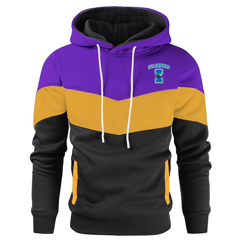 Men's  Texas AM CC Islanders  Gesean  Novelty Color Block Pullover Fleece Hoodie Long Sleeve Casual