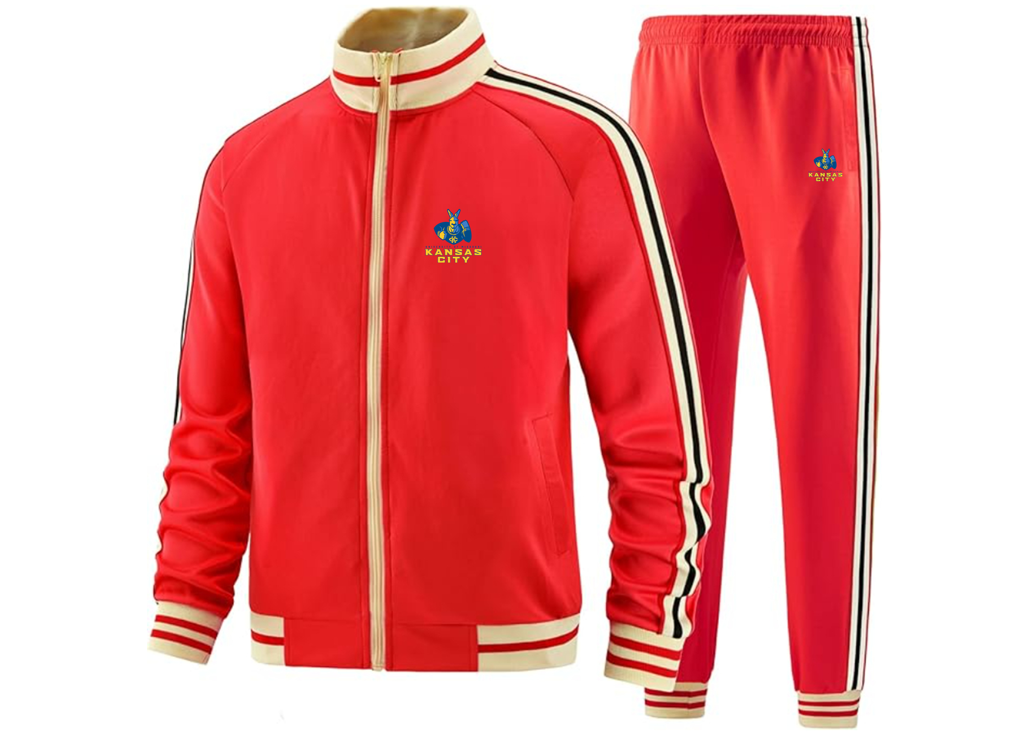 Men's UMKC Kangaroos Two Piece Designer Tracksuit Zippered Front