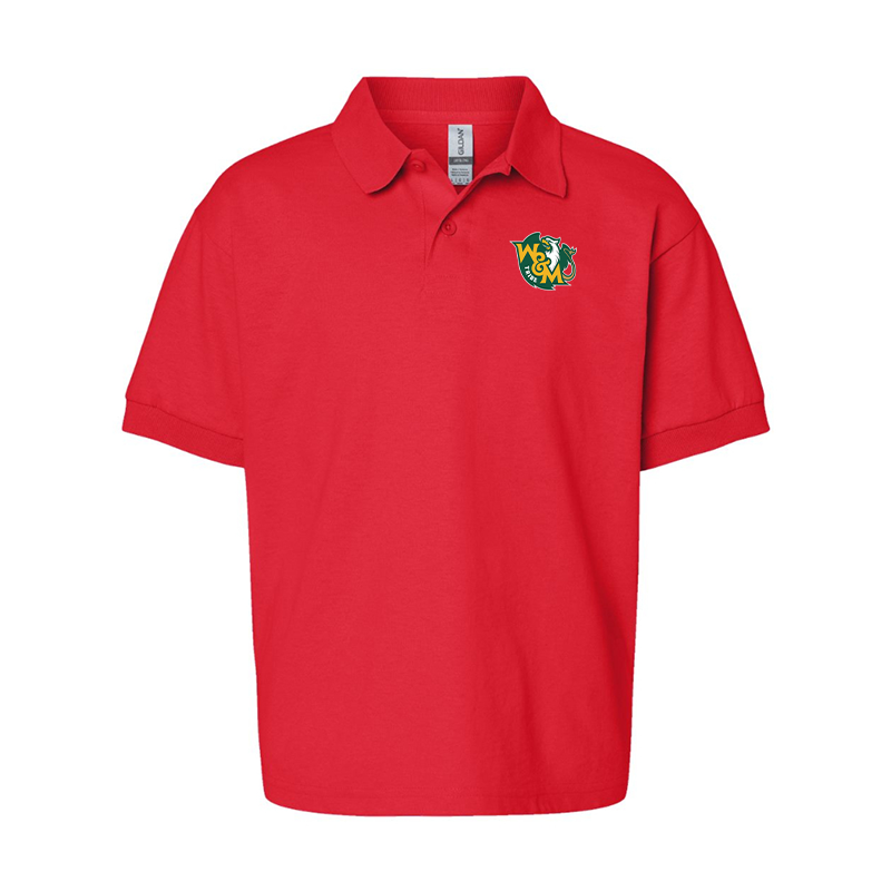 Youth William and Mary Tribe Gildan Dry Blend Jersey Polo