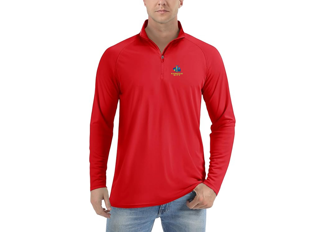 Men's UMKC Kangaroos Lightweight Quarter-Zip Athletic Shirt Long Sleeve Polyester Wear