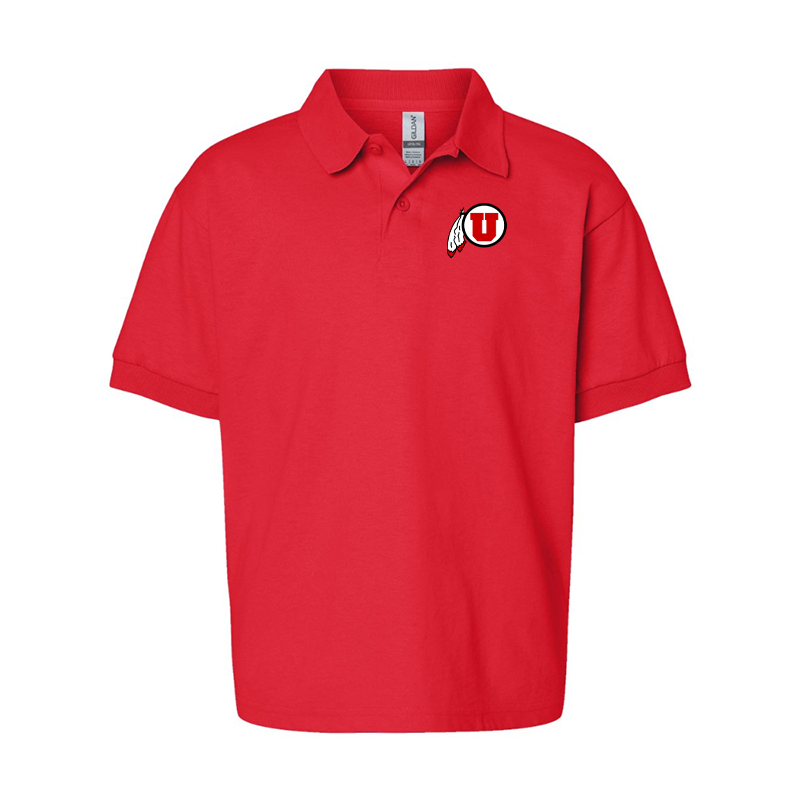 Youth Utah Utes Gildan Dry Blend Jersey Polo