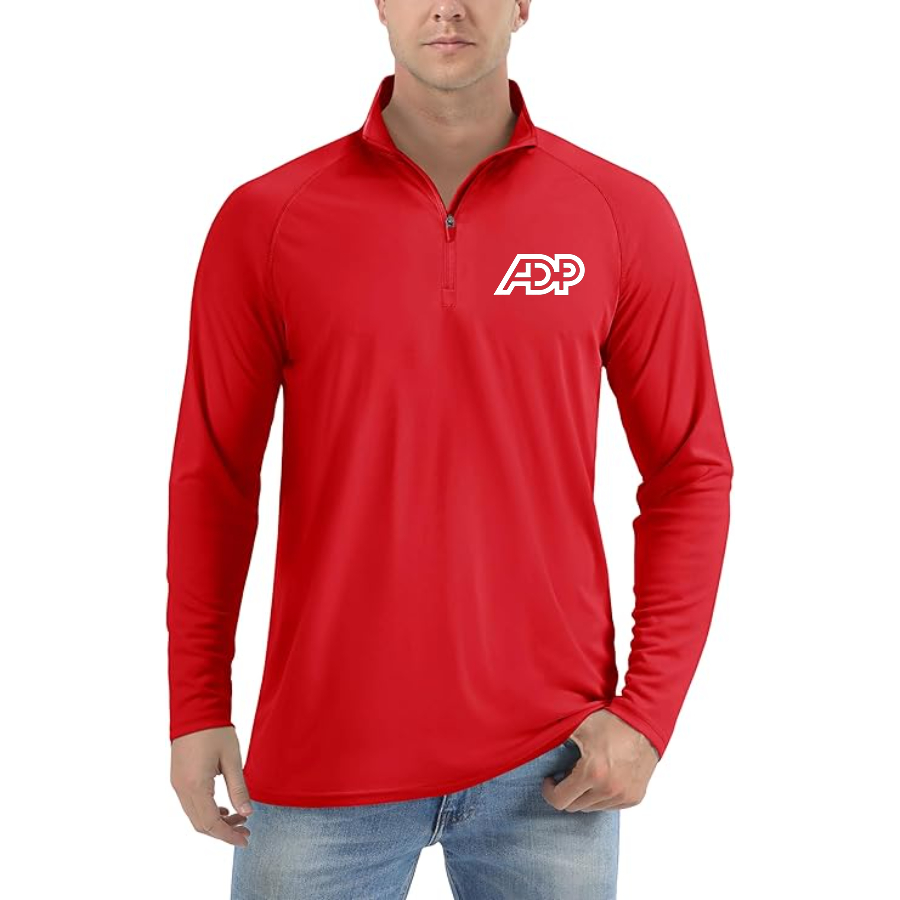 Men's  ADP  Lightweight Quarter-Zip Athletic Shirt Long Sleeve