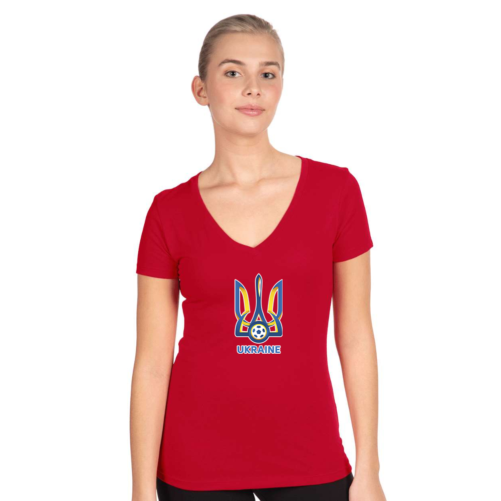 Women's Ukraine National Football Soccer Team  Next Level V-Neck T-Shirt