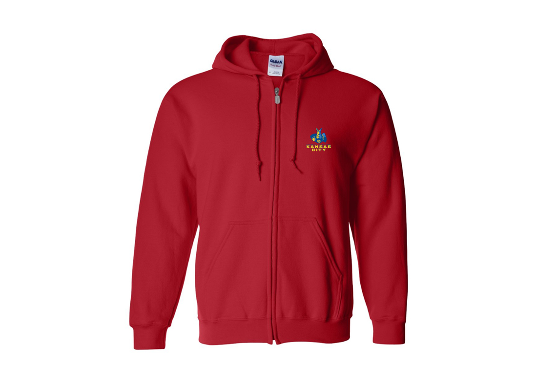 Men's UMKC Kangaroos Gildan Heavy Blend Full Zip Hooded Sweatshirt