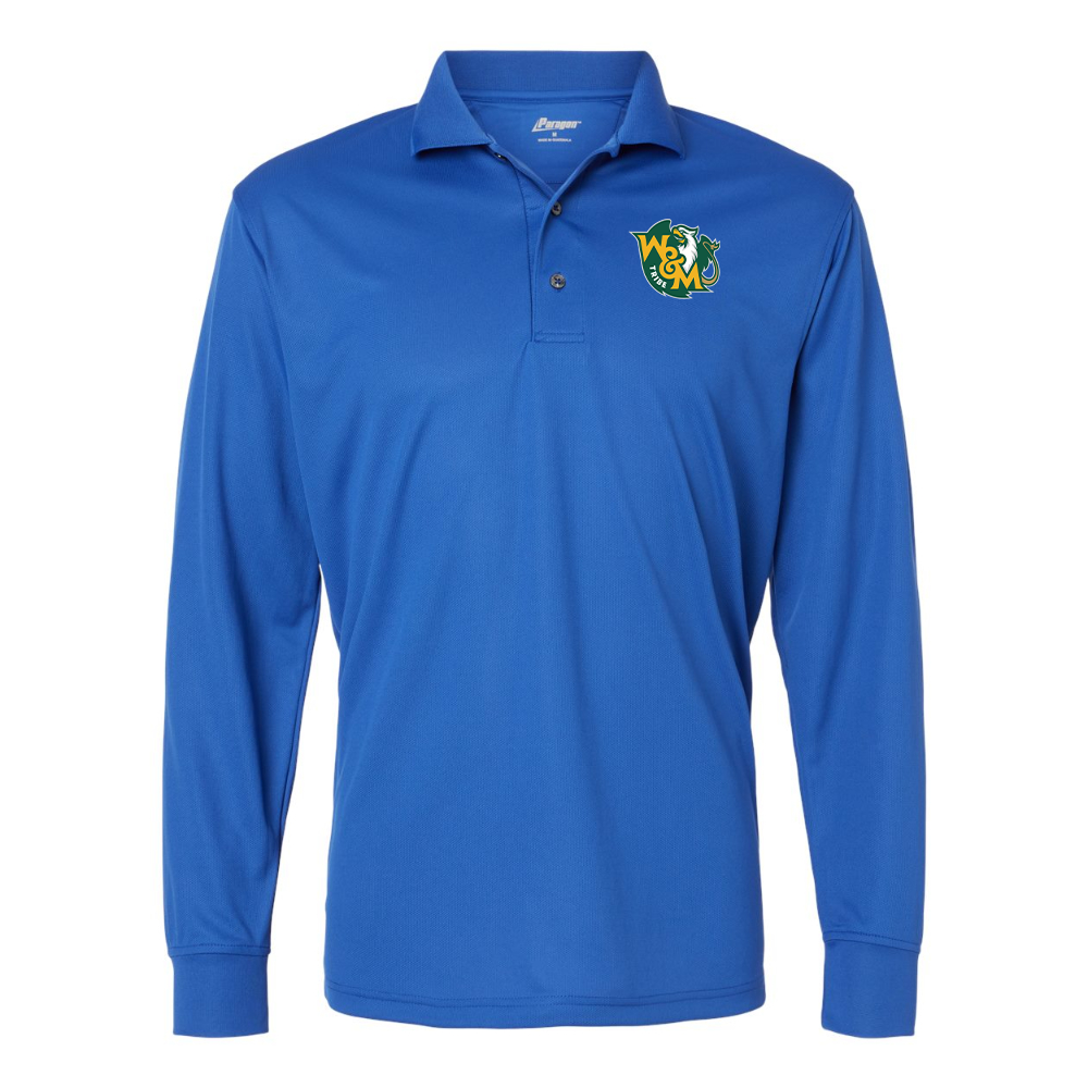Men's William and Mary Tribe  Paragon Prescott Long Sleeve Polo
