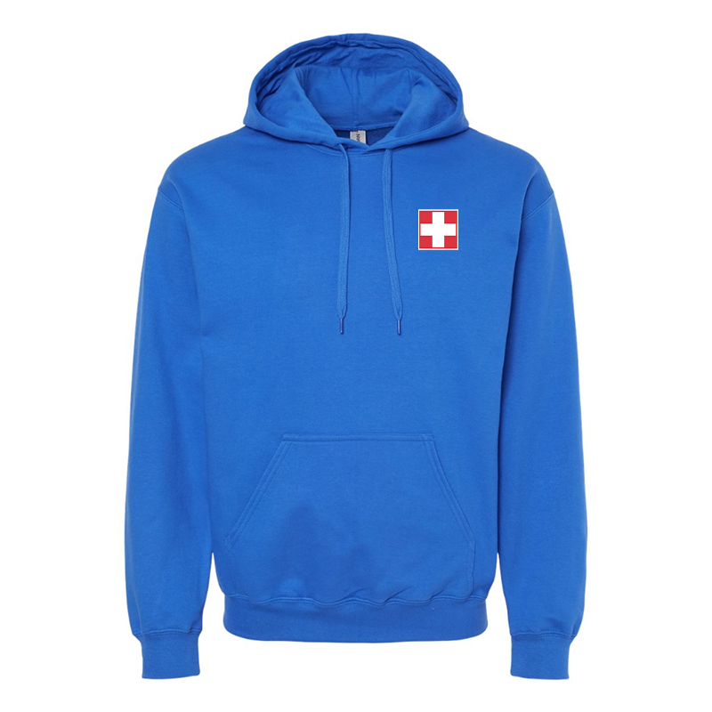 Men's  Switzerland National Football Soccer Team  Softstyle Midweight Hooded Sweatshirt