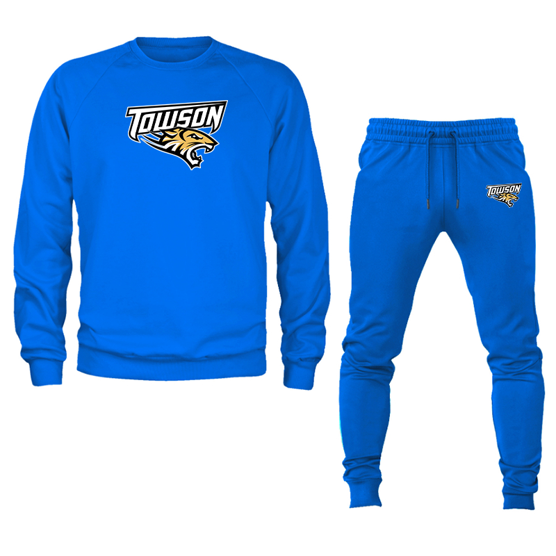 Men's Towson Tigers Crewneck Sweatshirt Joggers Suit