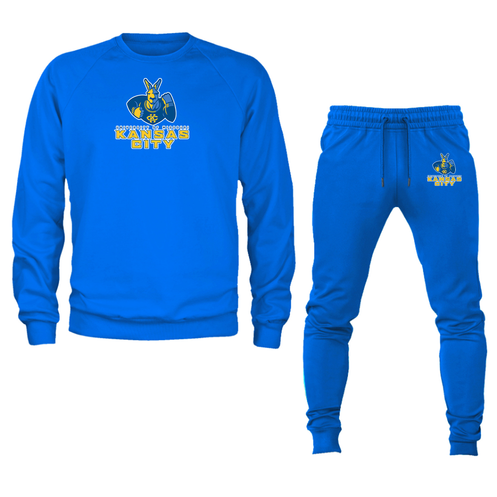 Men's UMKC Kangaroos Crewneck Sweatshirt Joggers Suit