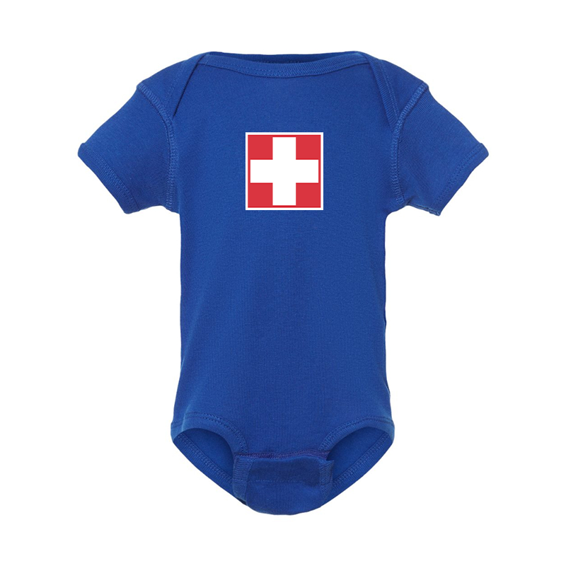 Switzerland National Football Soccer Team Rabbit Skins Infant Baby Rib Bodysuit