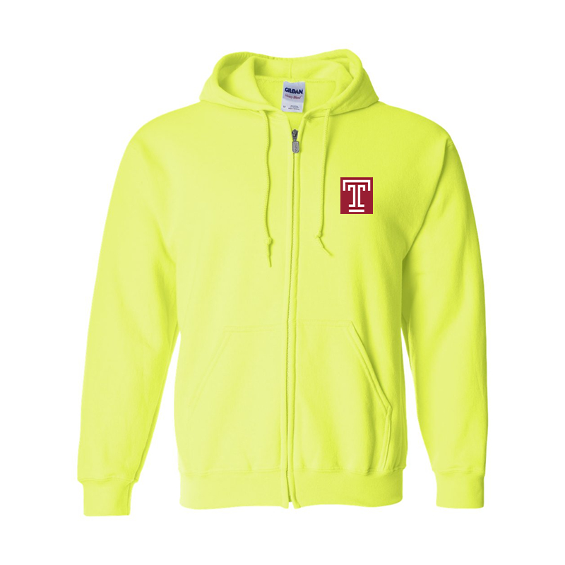 Men's Temple Owls Gildan  Heavy Blend Full Zip Hooded Sweatshirt