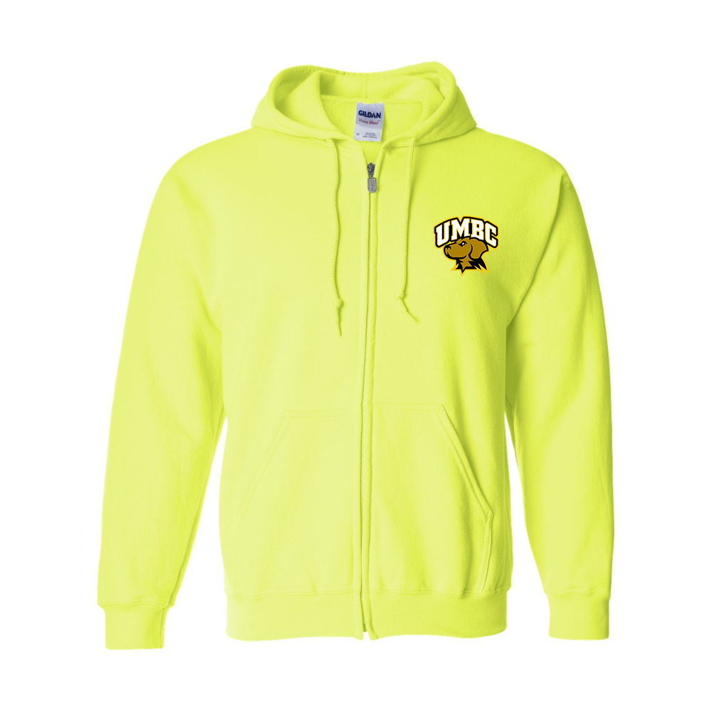 Men's UMBC Retrievers Gildan  Heavy Blend Full Zip Hooded Sweatshirt