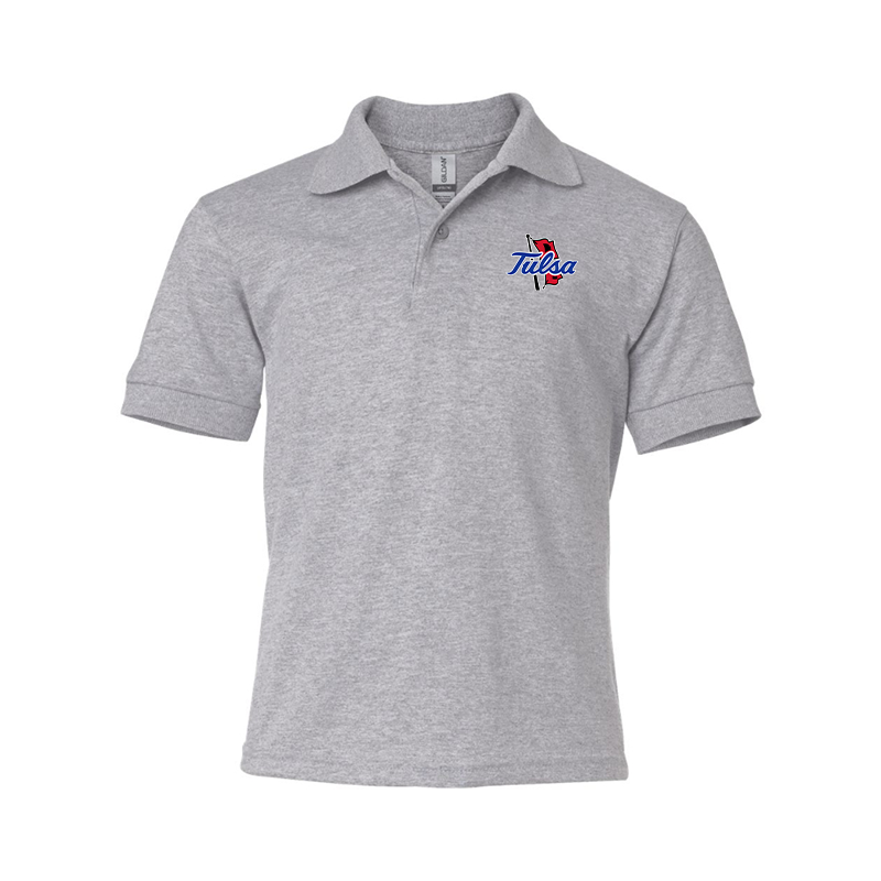 Youth Tulsa Golden Hurricane Gildan Dry Blend Jersey Polo