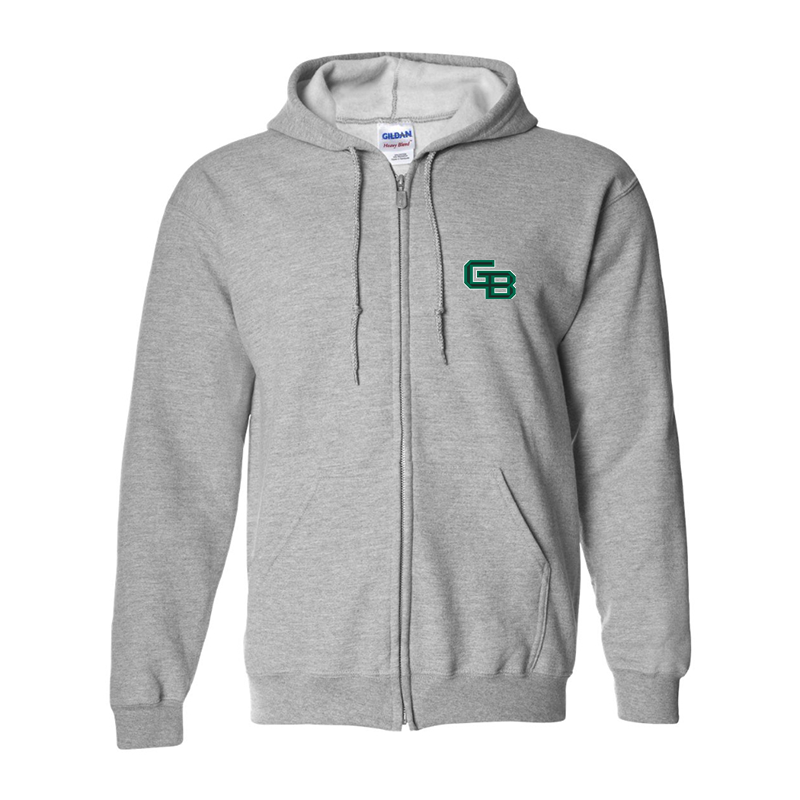 Men's Wisconsin Green Bay Phoenix Gildan  Heavy Blend Full Zip Hooded Sweatshirt