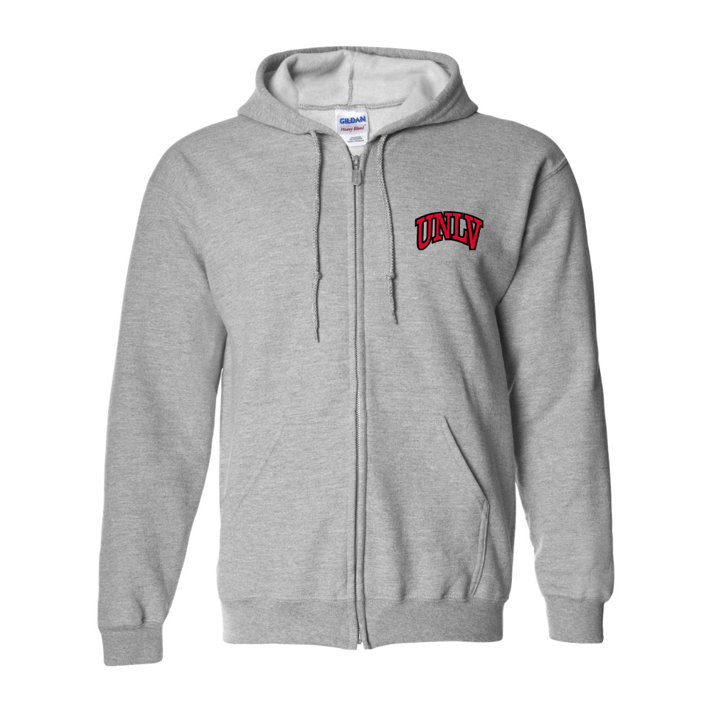 Men's UNLV Rebels Gildan  Heavy Blend Full Zip Hooded Sweatshirt