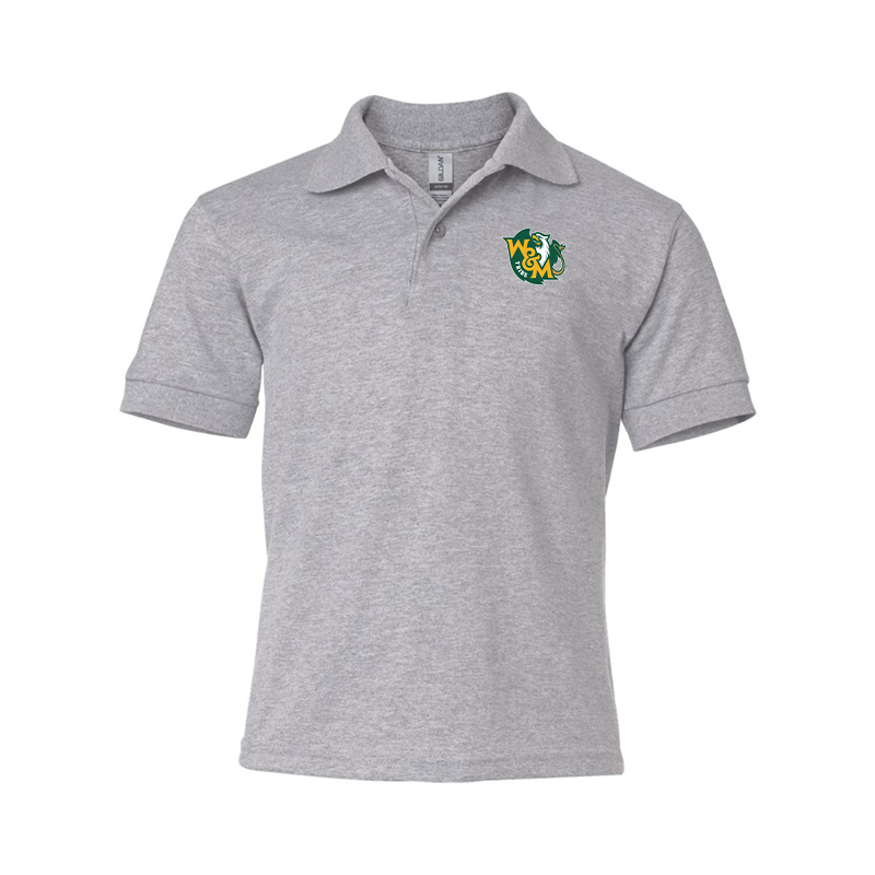 Youth William and Mary Tribe Gildan Dry Blend Jersey Polo