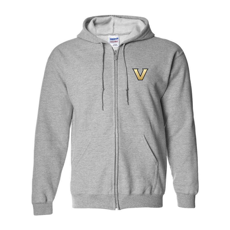 Men's Vanderbilt Commodores Gildan  Heavy Blend Full Zip Hooded Sweatshirt