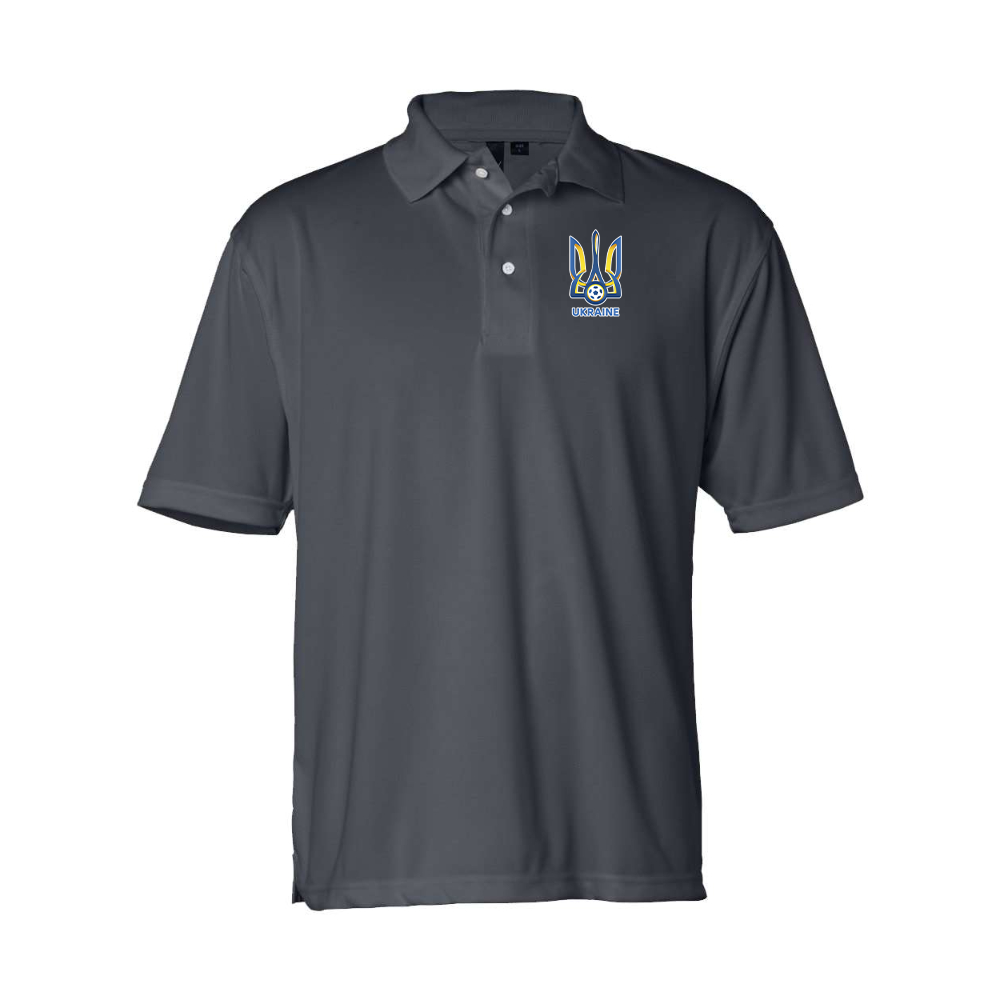 Men's Ukraine National Football Soccer Team Sierra Pacific Moisture Free Mesh Polo
