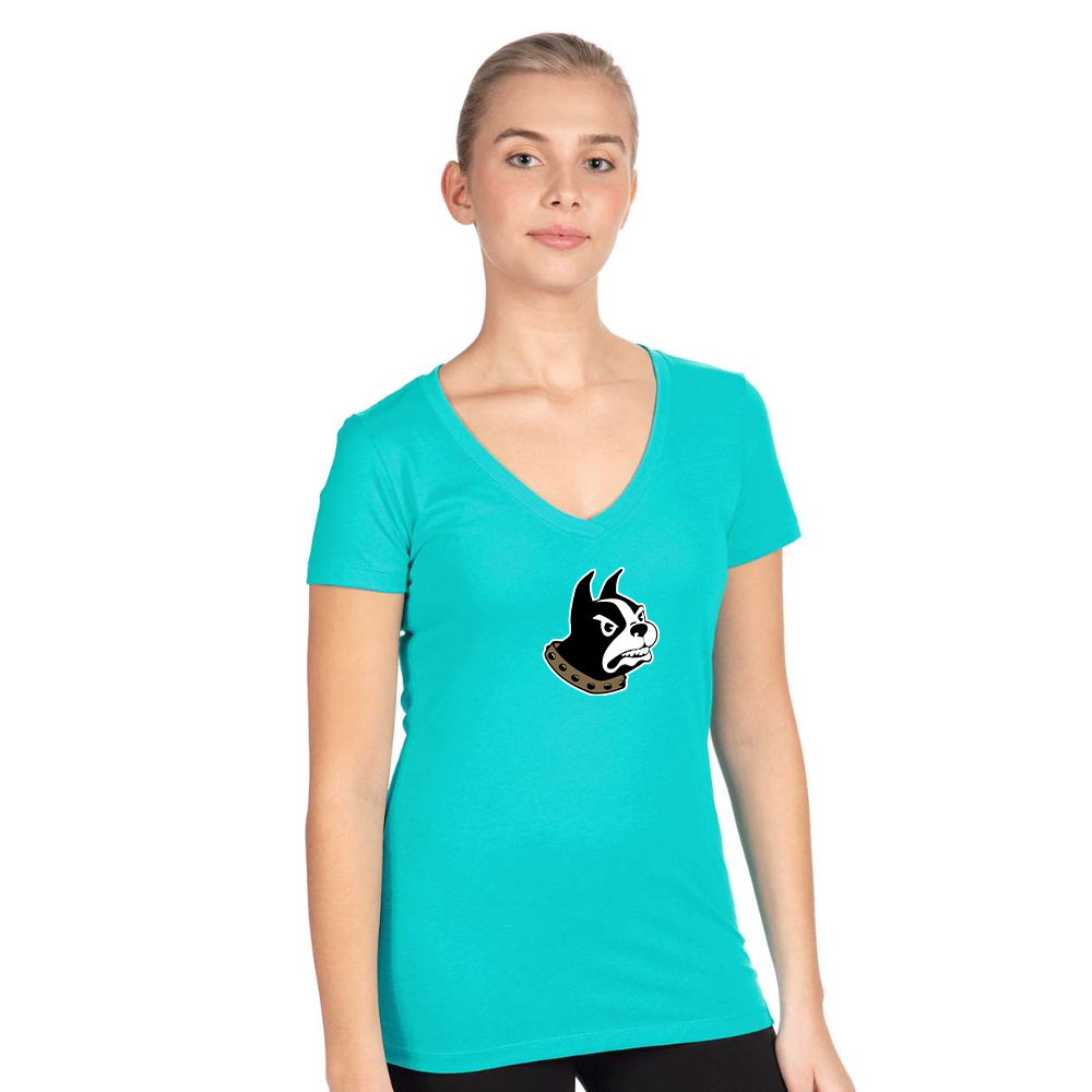 Women's Wofford Terriers  Next Level V-Neck T-Shirt