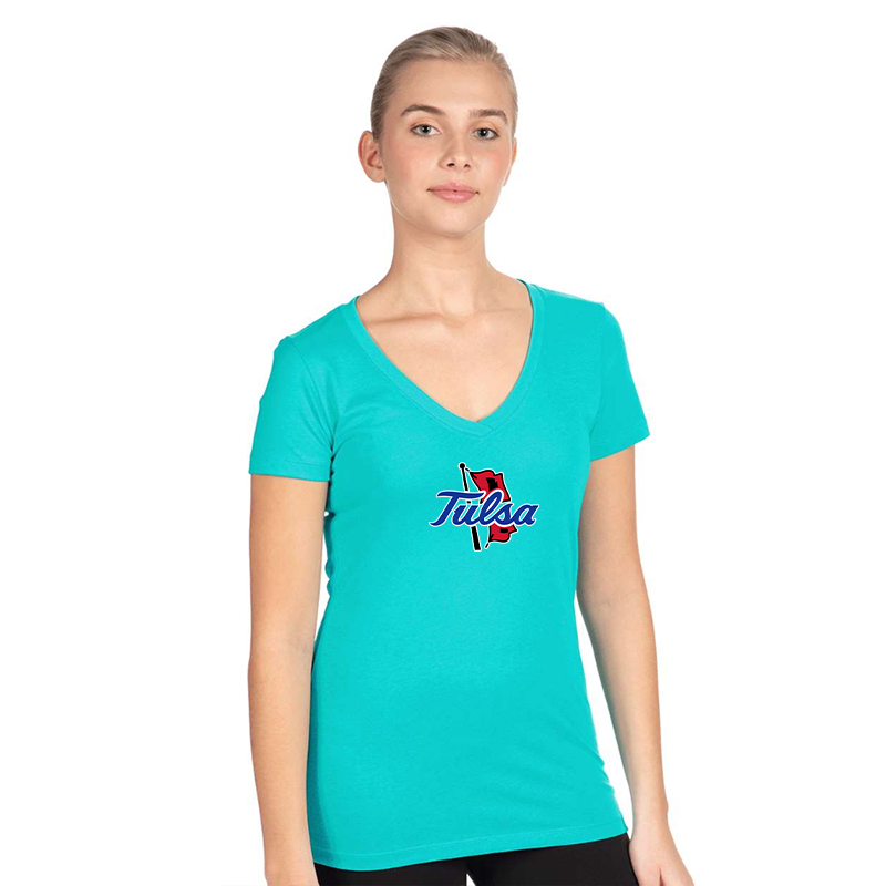 Women's Tulsa Golden Hurricane  Next Level V-Neck T-Shirt
