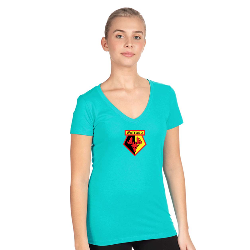 Women's  Watford Soccer  Next Level V-Neck T-Shirt