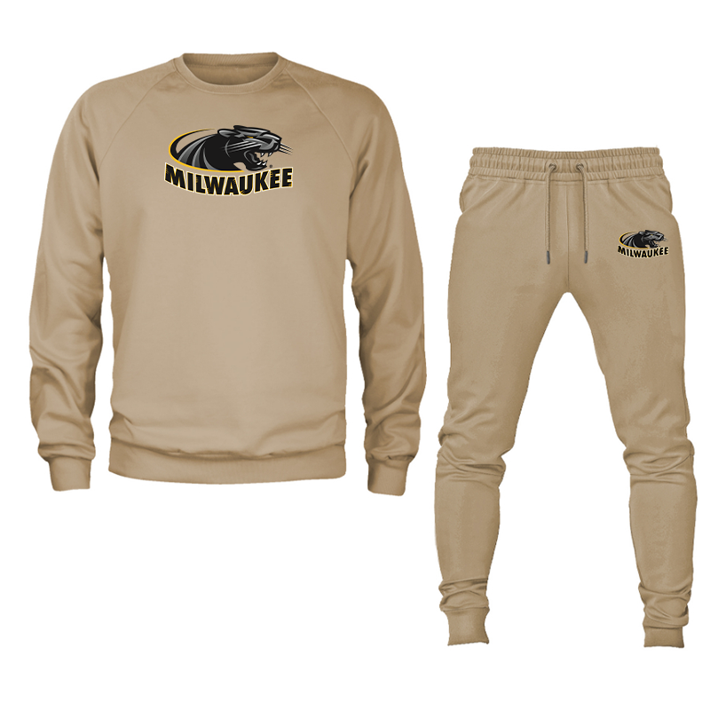Men's Wisconsin Milwaukee Panthers Crewneck Sweatshirt Joggers Suit