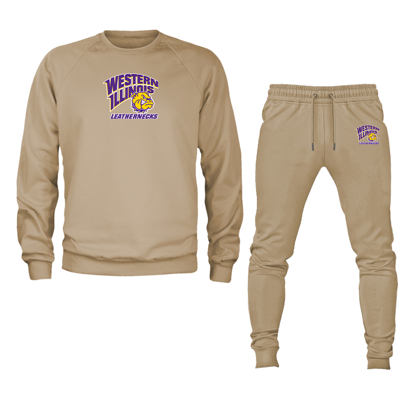 Men's Western Illinois Leathernecks Crewneck Sweatshirt Joggers Suit