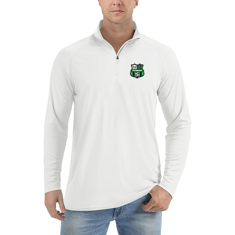 Men's  U.S. Sassuolo Soccer  Lightweight Quarter-Zip Athletic Shirt Long Sleeve Performance