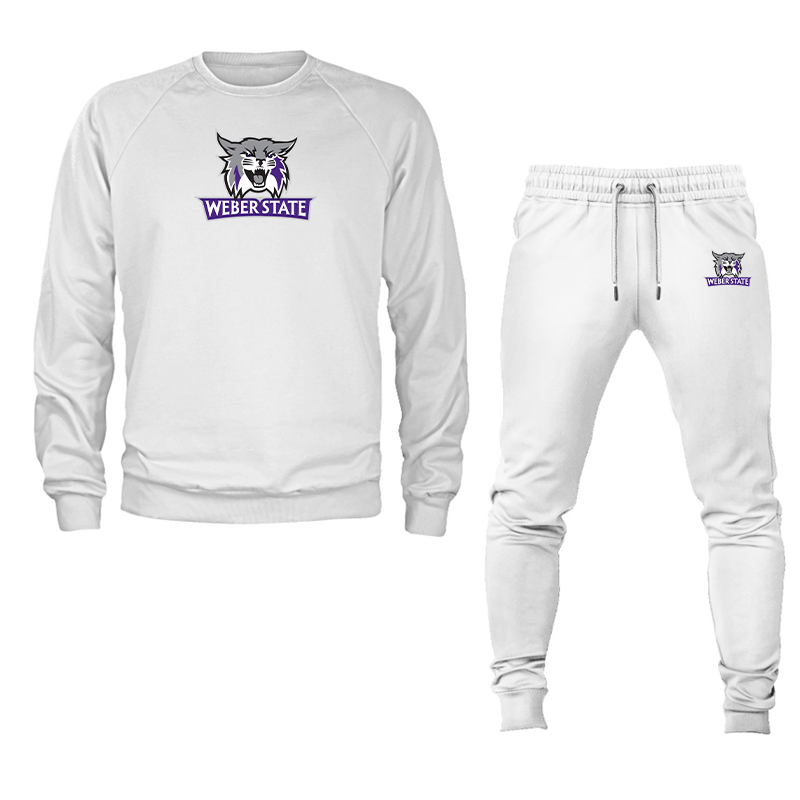 Men's Weber State Wildcats Crewneck Sweatshirt Joggers Suit