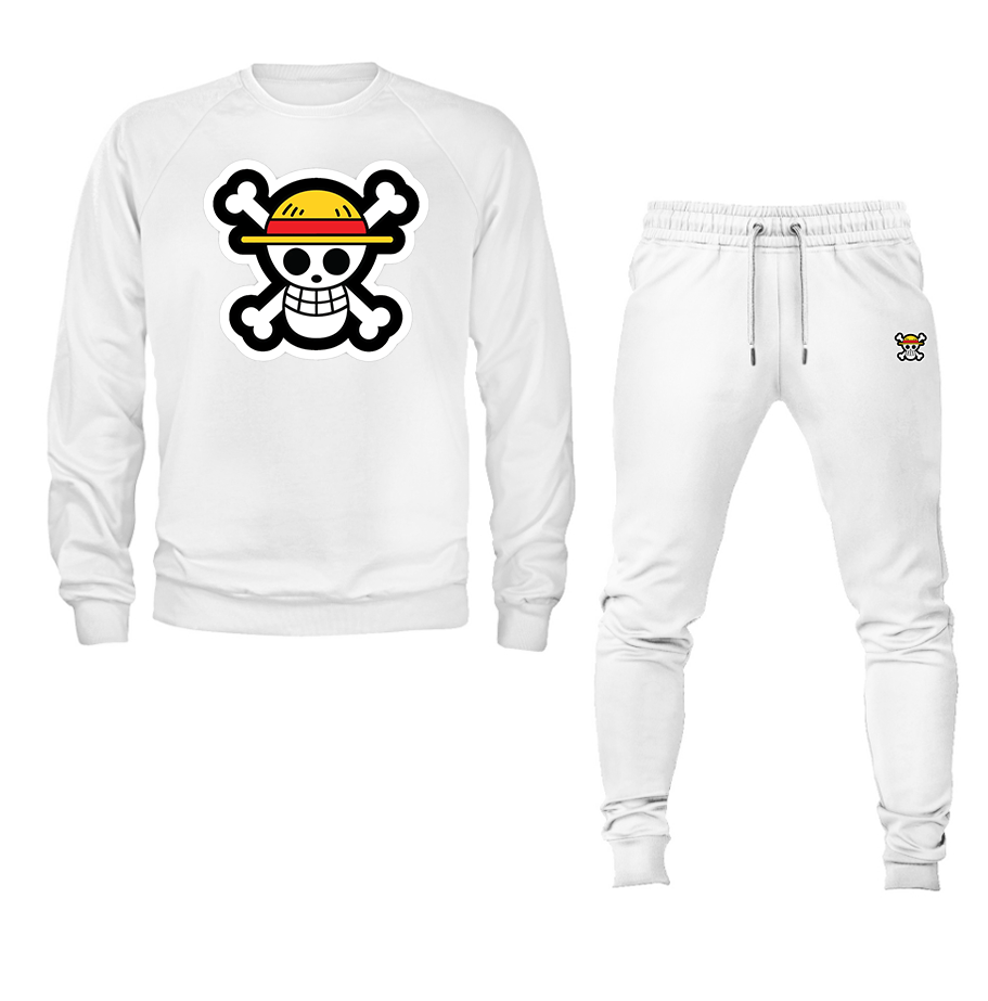 Men's Straw Hat Crewneck Sweatshirt Joggers Suit